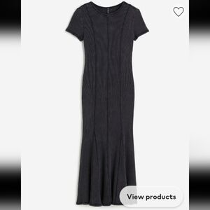 Cotton ribbed mermaid style midi dress
